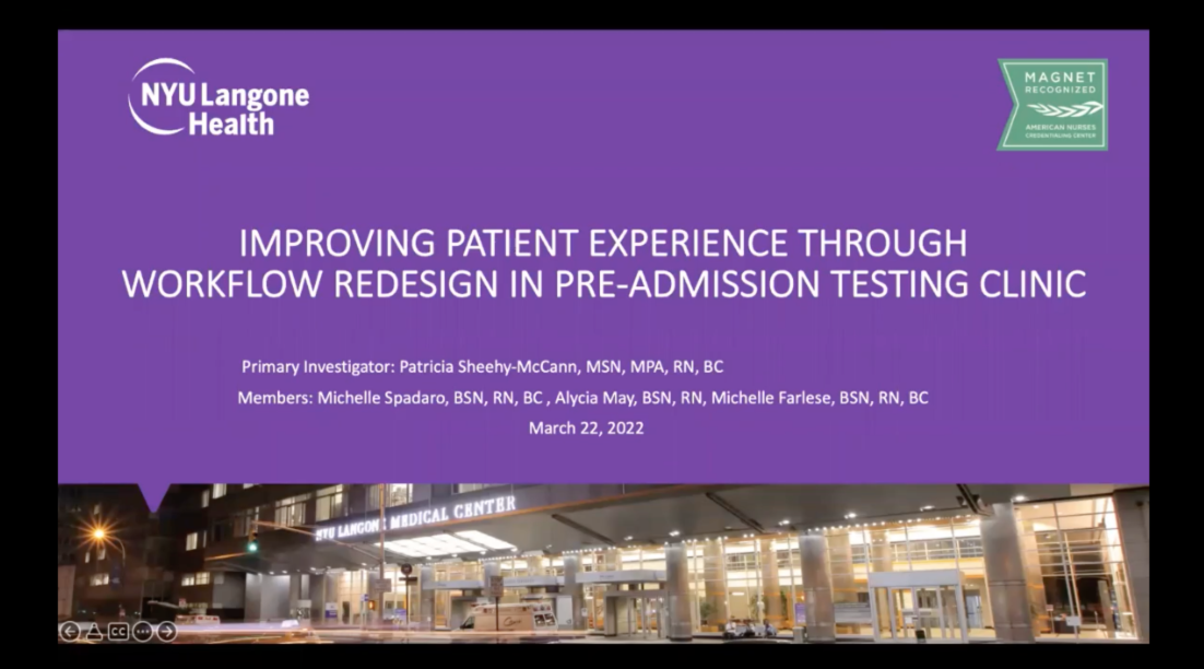Improving Patient Experience through Workflow Redesign in Pre-Admission Testing Clinic