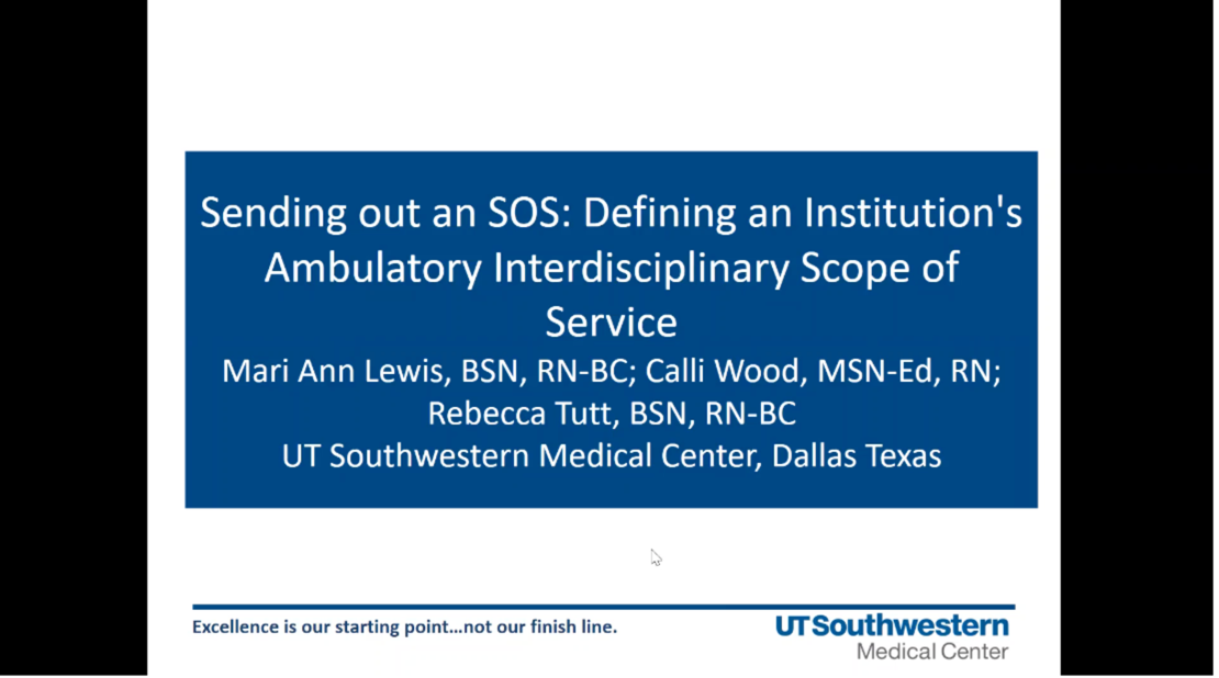 Sending Out an SOS: Defining an Institution’s Ambulatory Care Interdisciplinary Scope of Service