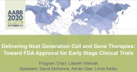 AM20-44: Delivering Next Generation Cell and Gene Therapies: Toward FDA Approval for Early Stage Clinical Trials
