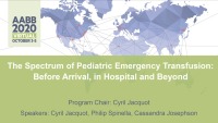 AM20-14: The Spectrum of Pediatric Emergency Transfusion: Before Arrival, in Hospital and Beyond