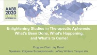 AM20-17: Enlightening Studies in Therapeutic Apheresis: What’s Been Done, What's Happening, and What’s to Come!