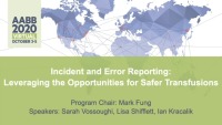 AM20-48: Incident and Error Reporting: Leveraging the Opportunities for Safer Transfusions