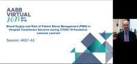 AM21-62: Blood Supply and Role of Patient Blood Management (PBM) in Hospital Transfusion Services during COVID-19 Pandemic: Lessons Learned