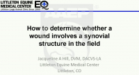 How to Determine Whether a Wound Involves a Synovial Structure in the Field icon