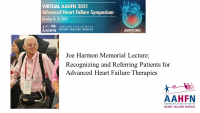 Joe Harmon Memorial Lecture: Recognizing and Referring Patients for Advanced Heart Failure Therapies icon