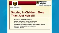 The Habitually Snoring Child: Much More Than Just Noise icon