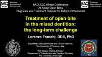 Treatment of Open Bite in the Mixed Dentition: The Long-term Challenge icon