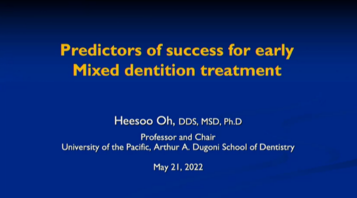 Predictors of Success for Early Mixed Dentition Treatment