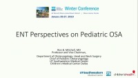 2019 Winter Conference - ENT Perspectives on OSA
