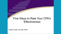 2019 Webinar - Five Ways to Rate Your CPA's Effectiveness
