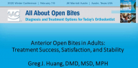 Anterior Open Bites in Adults: Treatment Success, Satisfaction, and Stability