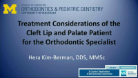 Treatment Considerations of the Cleft Lip and Palate Patient for the Orthodontic Specialist