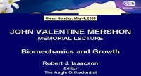 2003 Annual Session - Growth and Biomechanics - Who Gets the Credit (Mershon Lecture)