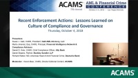 Recent Enforcement Actions: Lessons Learned on Culture of Compliance and Governance icon