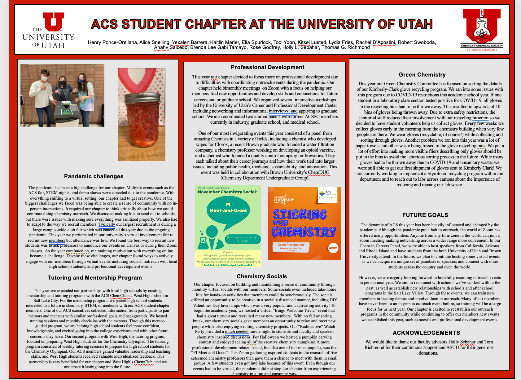 ACS student chapter at the University of Utah