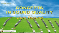 Concepts In Sound Quality