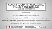 Gender Equity and Inequality in Audio engineering - Multiple Perspectives