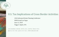U.S. Tax Implications of Cross Border Activities