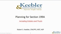 Planning for Section 199A Including Estates and Trusts