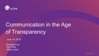 Communication in the Age of Transparency