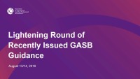 Lightening Round of Recently Issued GASB Guidance (Repeat of GAE1808)