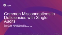Common Misconceptions in Deficiencies with Single Audits (EAQ session)