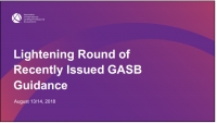 Lightening Round of Recently Issued GASB Guidance (Repeated in GAE1821)