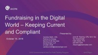 Fundraising in the Digital World - Keeping Current and Compliant