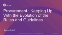 Procurement: Keeping up with the Evolution of the Rules & Guidelines icon