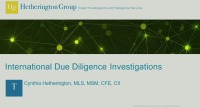 Foreign Due Diligence and Investigations