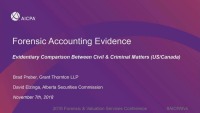Forensic Accounting Evidence - Evidentiary Comparison Between Civil & Criminal Matters (US/Canada)