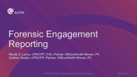 Forensic Engagement Reporting
