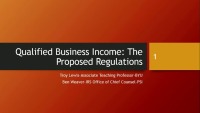 Qualified Business Income: The Regulations