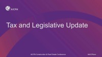 Tax and Legislative Update