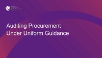 Auditing Procurement Under Uniform Guidance