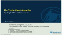 The Truth About Annuities: Dispelling the Myths and Misconceptions - Sponsored by Prudential Annuities