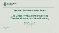 QSBS: The Quest for Quantum Exclusions (Queries, Qualms & Qualifications) (PFP, TAX)