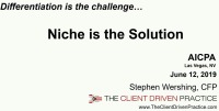 Differentiation is the Challenge - Niche is the Solution