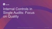 Internal Controls in Single Audits: Focus on Quality