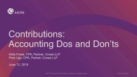 Contributions: Accounting Dos and Don'ts