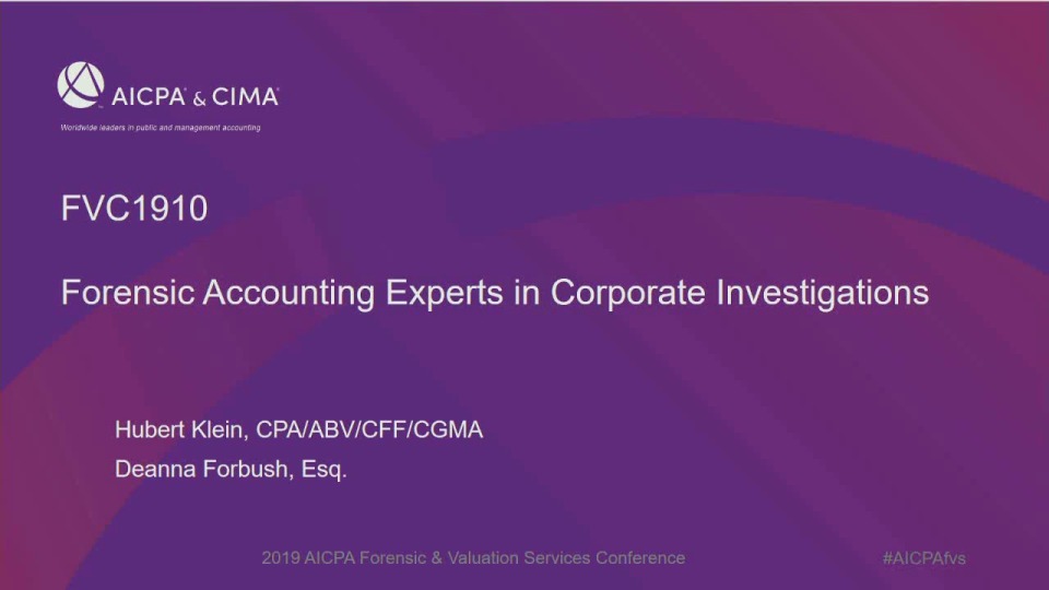 Forensic Accounting Experts in Corporate Investigations 