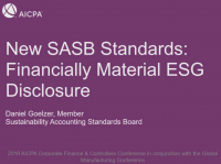 New SASB Standards: Financially Material Sustainability Disclosures