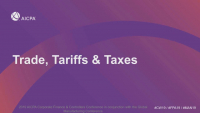 Trade, Tariffs, & Taxes
