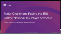 Major Challenges Facing the IRS Today: National Tax Payer Advocate