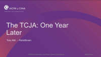 TCJA 2017 One Year Later