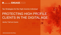 TAX2014. Protecting High Profile Clients in the Digital Age (Identity Theft/Scams)