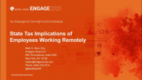 TAX2006. State Tax Implications of Employees Working Remotely