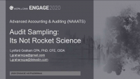 NAA2006. Audit Sampling - It's Not Rocket Science