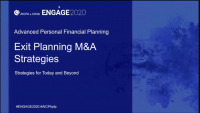 PFP2007. Exit Planning M&A Strategies for Today and Beyond