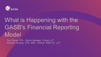 What is Happening with the GASB's Financial Reporting Model